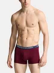 Красный/светло-синий/темно-синий с принтом медведя - Polo Ralph Lauren Stretch Cotton Boxers 3 Pack - Image 3 of 6