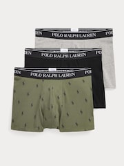Зеленый - Polo Ralph Lauren Stretch Cotton Boxers 3 Pack - Image 1 of 6