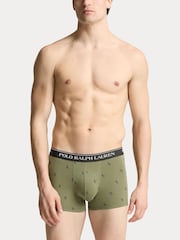 Зеленый - Polo Ralph Lauren Stretch Cotton Boxers 3 Pack - Image 2 of 6