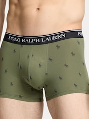 Зеленый - Polo Ralph Lauren Stretch Cotton Boxers 3 Pack - Image 4 of 6