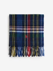 Polo Ralph Lauren Blue Wool Classic Plaid Scarf - Image 2 of 4