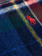 Polo Ralph Lauren Blue Wool Classic Plaid Scarf - Image 3 of 4