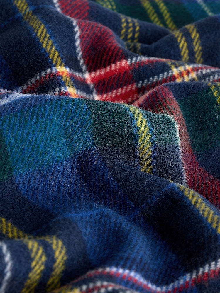 Polo Ralph Lauren Blue Wool Classic Plaid Scarf - Image 4 of 4 Polo Ralph Lauren Blue Wool Classic Plaid Scarf - Image 4 of 4