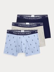 Синий - Polo Ralph Lauren Stretch Cotton Boxers 3 Pack - Image 1 of 6