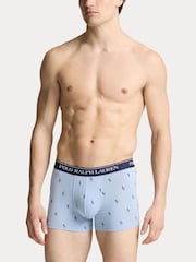 Синий - Polo Ralph Lauren Stretch Cotton Boxers 3 Pack - Image 2 of 6