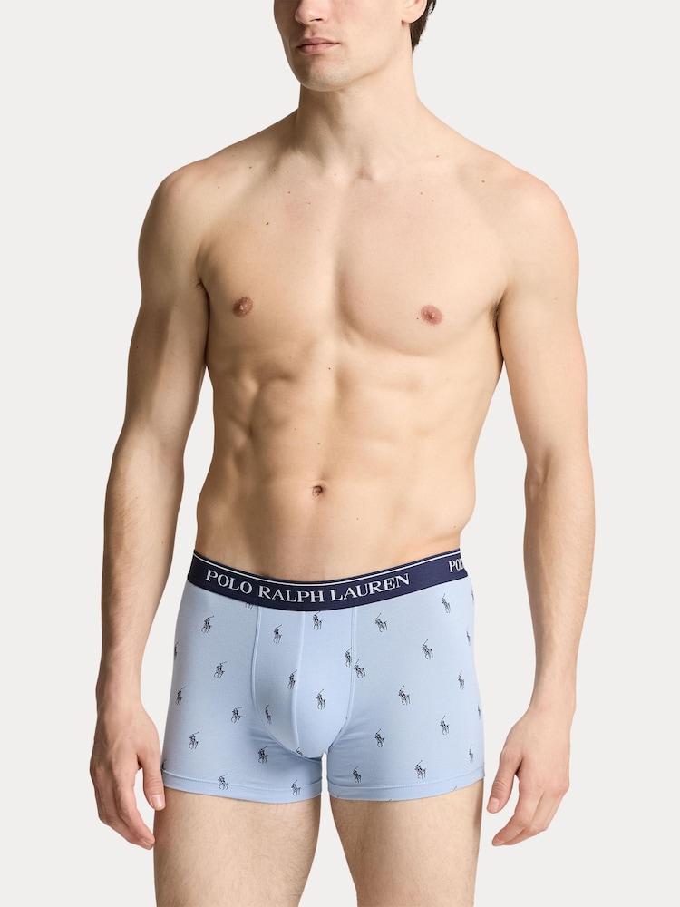 Синий - Polo Ralph Lauren Stretch Cotton Boxers 3 Pack - Image 2 of 6