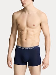 Синий - Polo Ralph Lauren Stretch Cotton Boxers 3 Pack - Image 4 of 6