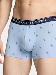 Синий - Polo Ralph Lauren Stretch Cotton Boxers 3 Pack - Image 6 of 6