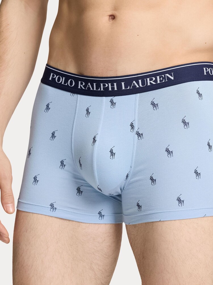 Синий - Polo Ralph Lauren Stretch Cotton Boxers 3 Pack - Image 6 of 6