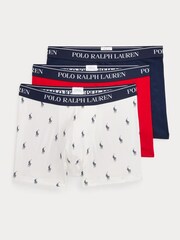 Белый - Polo Ralph Lauren Stretch Cotton Boxers 3 Pack - Image 1 of 6