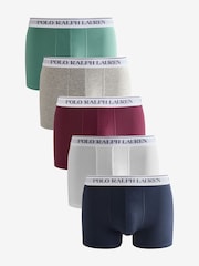 Polo Ralph Lauren Blue Classic Stretch Boxers 5 Pack - Image 1 of 6