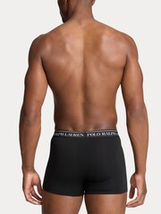 Зеленый/бирюзовый/черный равнинный - Polo Ralph Lauren Stretch Cotton Boxers 3 Pack - Image 4 of 6