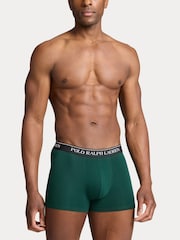 Зеленый/бирюзовый/черный равнинный - Polo Ralph Lauren Stretch Cotton Boxers 3 Pack - Image 6 of 6