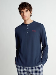 Polo Ralph Lauren Waffle-Knit Button Up Long Sleeve Top - Image 1 of 4