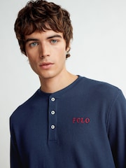 Polo Ralph Lauren Waffle-Knit Button Up Long Sleeve Top - Image 3 of 4