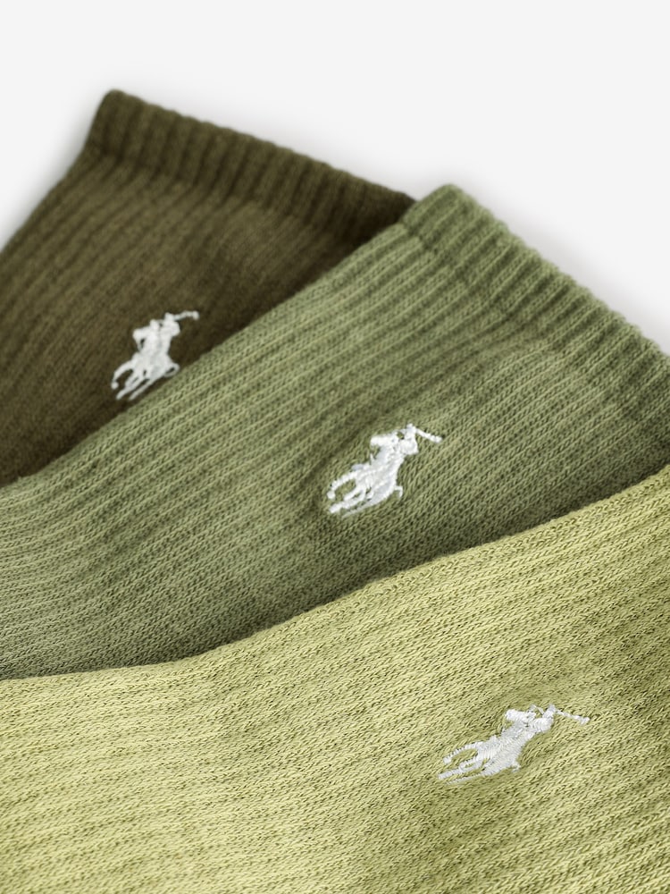 Polo Ralph Lauren Pony Logo Ribbed Crew Socks 3 Pack - Image 5 of 6
