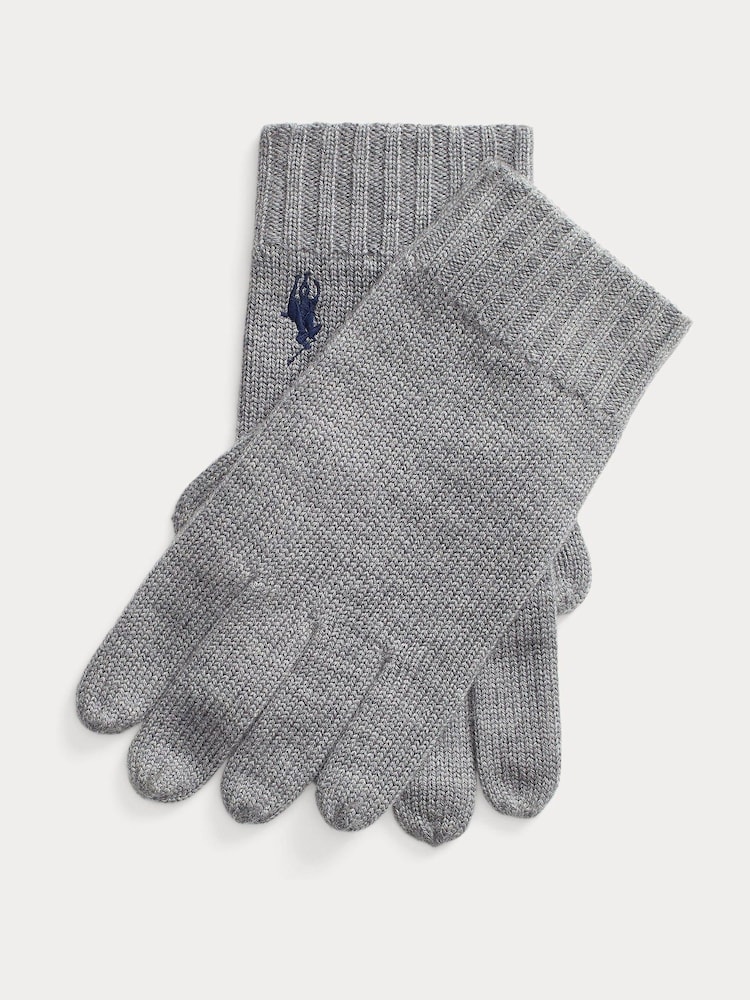Серый - Polo Ralph Lauren перчатки из шерсти пони Signature - Image 2 of 2