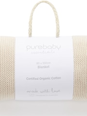 Purebaby Natural Textured Knit 100% Cotton Blanket - Image 2 of 3