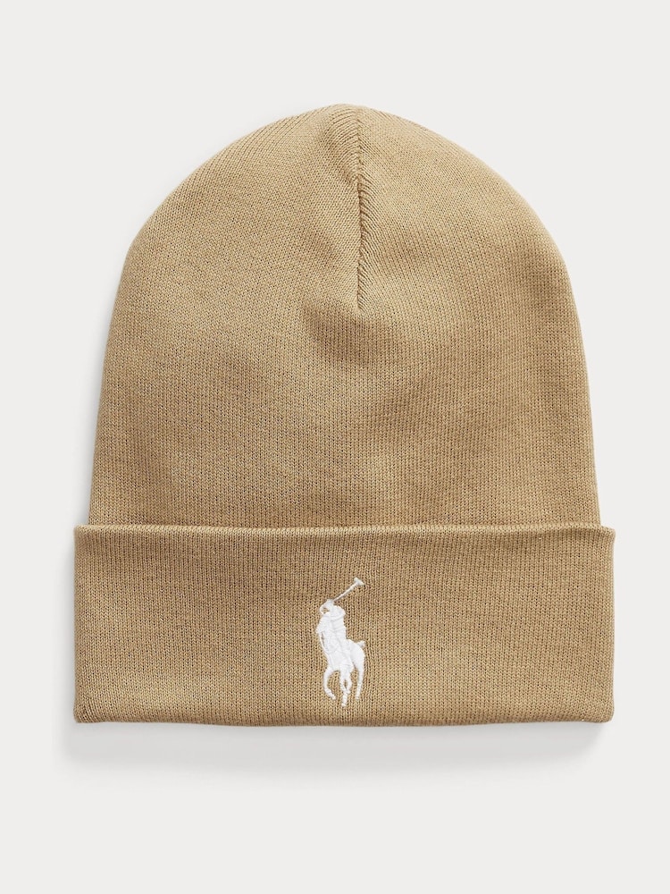 Коричневый - Polo Ralph Lauren Combed 100% Cotton Beanie Hat - Изображение 1 из 2