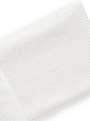 Purebaby White Textured Knit 100% Cotton Blanket - Image 2 of 3