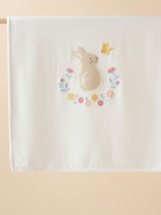 Purebaby Cream Embroidered Lined 100% Cotton Blanket - Image 1 of 5