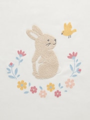 Purebaby Cream Embroidered Lined 100% Cotton Blanket - Image 3 of 5