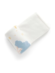 Purebaby Green Embroidered Lined 100% Cotton Blanket - Image 3 of 3