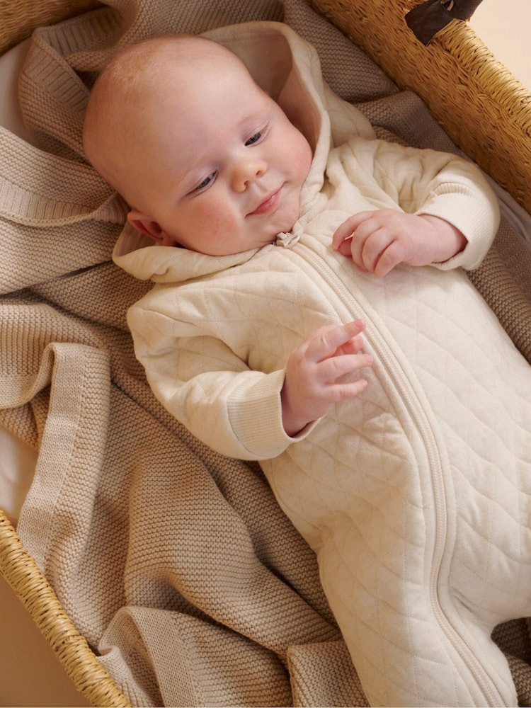 بدلة قطعة واحدة من القطن مبطنة وبسحَّاب من Purebaby - صورة 1 من 5 بدلة قطعة واحدة من القطن مبطنة وبسحَّاب من Purebaby - صورة 1 من 5