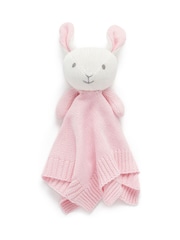 Purebaby Pink Knitted Bunny Comforter - Image 1 of 2