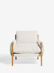 Casual Boucle Light Natural Colby Sling Accent Chair - Image 3 of 10