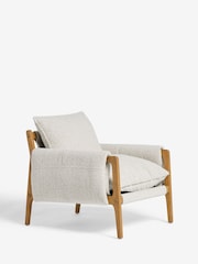 Casual Boucle Light Natural Colby Sling Accent Chair - Image 6 of 10