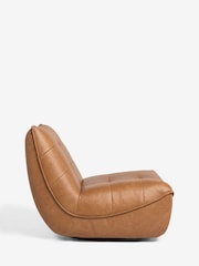 Vintaged Faux Leather Light Brown Lucca Swivel Accent Chair - Image 4 of 7