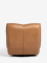 Vintaged Faux Leather Light Brown Lucca Swivel Accent Chair - Image 8 of 9