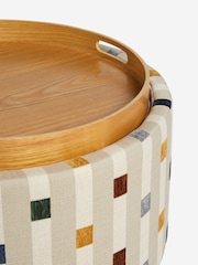 Chunky Stripe Geo Natural Ashton Upholstered Storage Stool - Image 9 of 10