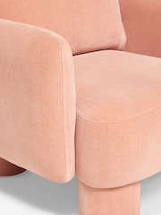 Opulent Chenille Peach Pink Bloor Tube Accent Chair - Image 11 of 12