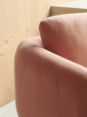 Opulent Chenille Peach Pink Bloor Tube Accent Chair - Image 3 of 12