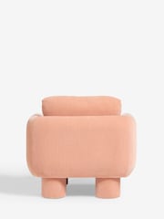 Opulent Chenille Peach Pink Bloor Tube Accent Chair - Image 8 of 12