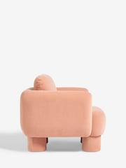 Opulent Chenille Peach Pink Bloor Tube Accent Chair - Image 9 of 12