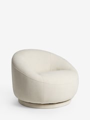 Brushed Weave Oyster Hague Swivel Accent Chair - Image 3 of 9