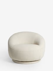 Brushed Weave Oyster Hague Swivel Accent Chair - Image 6 of 9