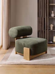 Casual Boucle Olive Nellie Accent Chair - Image 1 of 11