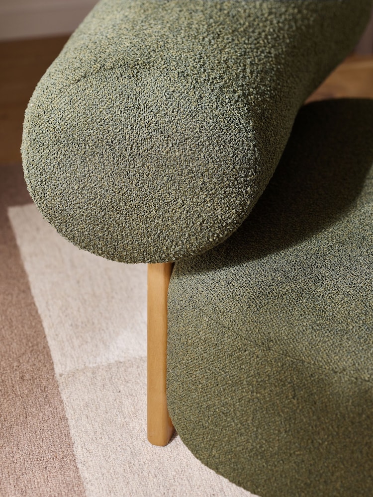 Casual Boucle Olive Nellie Accent Chair - Image 2 of 11