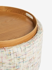 Multi Coloured Chenille Natural Ashton Storage Stool - Image 10 of 10