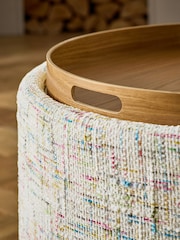 Multi Coloured Chenille Natural Ashton Storage Stool - Image 5 of 10