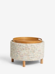 Multi Coloured Chenille Natural Ashton Storage Stool - Image 8 of 10