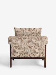 Abstract Lines Natural Sawyer Wooden Accent Chair - Image 3 of 10