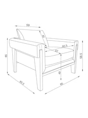 Abstract Lines Natural Sawyer Wooden Accent Chair - Image 4 of 10