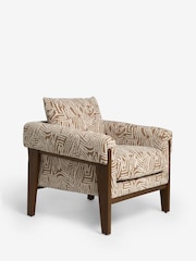 Abstract Lines Natural Sawyer Wooden Accent Chair - Image 6 of 10