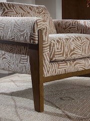Abstract Lines Natural Sawyer Wooden Accent Chair - Image 9 of 10