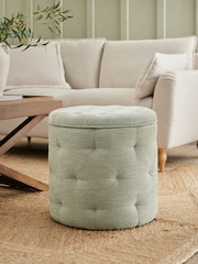 Soft Texture Sage Green Hartford Upholstered Storage Footstool - Image 1 of 7
